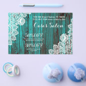 rustieke witte kant turquoise blauwe schuur hout f flyer (Enkel)