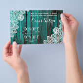 rustieke witte kant turquoise blauwe schuur hout f flyer (Hand)