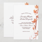 Rustieke witte katoenen bruiloft kaart (Voorkant / Achterkant)