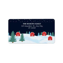 Rustieke witte kerst etiket