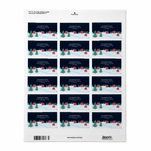 Rustieke witte kerst etiket (Full Sheet)