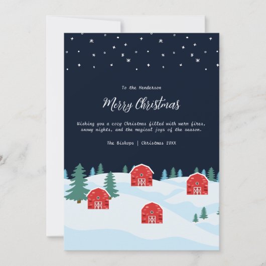 Rustieke witte kerst feestdagenkaart (Voorkant)