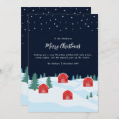 Rustieke witte kerst feestdagenkaart (Voorkant / Achterkant)