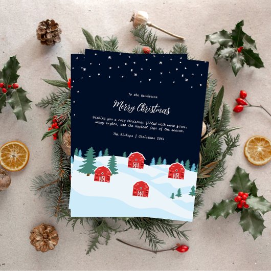 Rustieke witte kerst feestdagenkaart