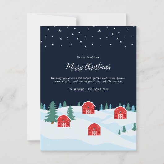 Rustieke witte kerst feestdagenkaart (Voorkant)