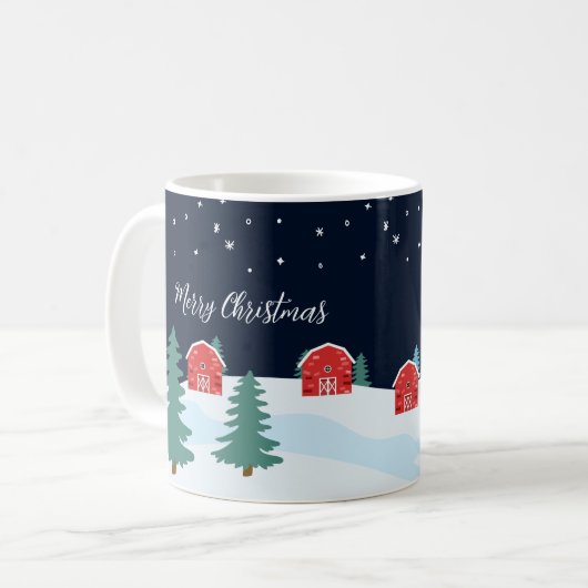Rustieke witte kerst gepersonaliseerd koffiemok (Voorkant links)