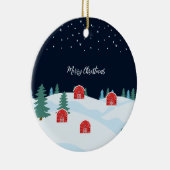 Rustieke witte kerst keramisch ornament (Rechts)