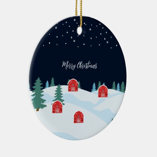 Rustieke witte kerst keramisch ornament (Rechts)