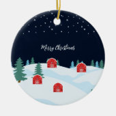 Rustieke witte kerst keramisch ornament (Voorkant)