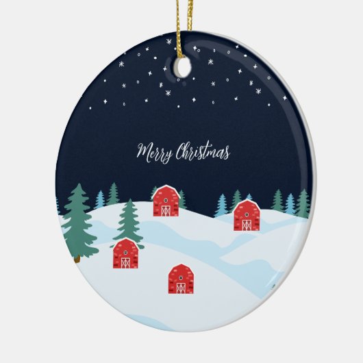 Rustieke witte kerst keramisch ornament (Links)