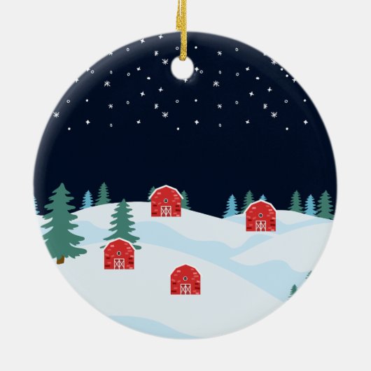 Rustieke witte kerst keramisch ornament (Achterkant)