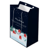 Rustieke witte kerst medium cadeauzakje (Voorkant Gekanteld)