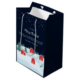 Rustieke witte kerst medium cadeauzakje