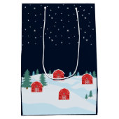 Rustieke witte kerst medium cadeauzakje (Achterkant)