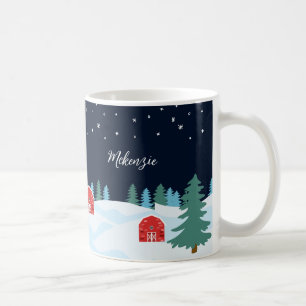 Rustieke Witte Kerst Persoonlijk Koffiemok