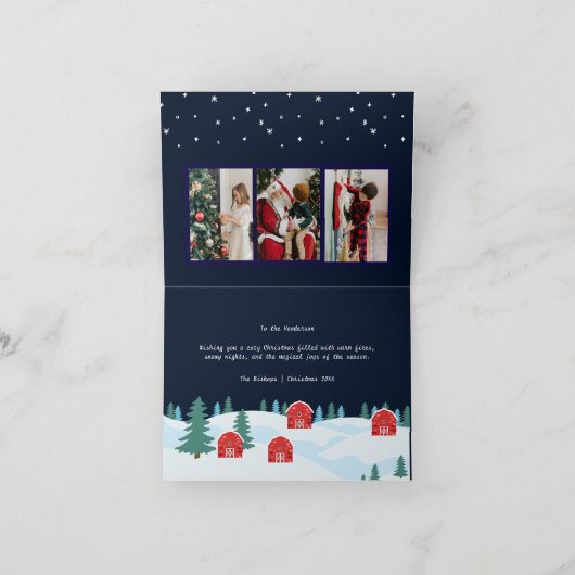 Rustieke Witte Kerstfoto Kerst Kaart (Binnen)