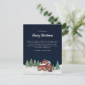 Rustieke witte kerstschuur feestdagenkaart (Staand voorkant)