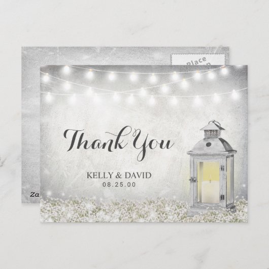 Rustieke Witte Lantaarn Landelijke Trouw Trouw Dan Briefkaart (Voorkant / Achterkant)