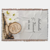 Rustieke witte madeliefjes Woodland bruiloft aande Deken (Voorkant)