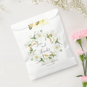 Rustieke witte Magnolia krans aangepaste bruiloft Bedankzakje (Gezegeld)