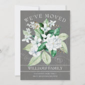 Rustieke Witte Magnolia Waterverf Bloemen Bewegen Aankondiging (Voorkant)