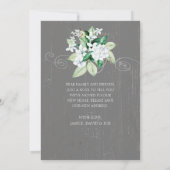 Rustieke Witte Magnolia Waterverf Bloemen Bewegen Aankondiging (Achterkant)