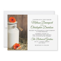 Rustieke Witte Melkkan met Bloemen Bruiloft
