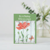 Rustieke Witte Omheining Bloemige Inspirerende Ver Briefkaart (Staand voorkant)