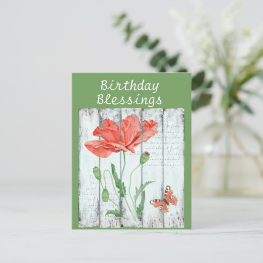 Rustieke Witte Omheining Bloemige Inspirerende Ver Briefkaart (Staand voorkant)