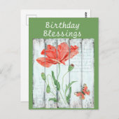 Rustieke Witte Omheining Bloemige Inspirerende Ver Briefkaart (Voorkant / Achterkant)