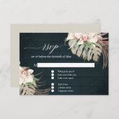 Rustieke Witte Orchidee Tropisch Bloemig Marine Ho RSVP Kaartje (Voorkant / Achterkant)