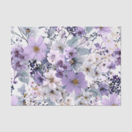 Rustieke Witte Paarse Vintage Boho Bloem Tissuepapier
