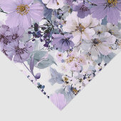 Rustieke Witte Paarse Vintage Boho Bloem Tissuepapier (Detail)