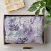 Rustieke Witte Paarse Vintage Boho Bloem Tissuepapier (Geschenk)