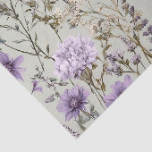 Rustieke Witte Paarse Vintage Boho Bloem Tissuepapier (Detail)