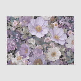 Rustieke Witte Paarse Vintage Boho Bloem Tissuepapier