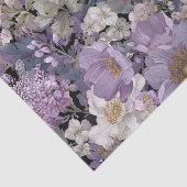 Rustieke Witte Paarse Vintage Boho Bloem Tissuepapier (Detail)