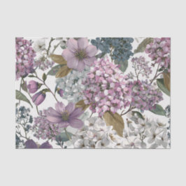 Rustieke Witte Paarse Vintage Boho Bloem Tissuepapier
