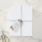 Rustieke Witte Pijn Bloemen Kerstvakantie Cadeaulabel (Met Touw)
