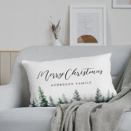 Rustieke Witte Pijnboom Bos Familienaam Kerstmis Kussen
