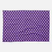 Rustieke witte polka stippen Retro Royal Paarse Theedoek (Horizontaal)