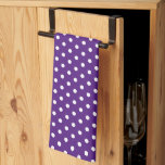 Rustieke witte polka stippen  Retro Royal Paarse Theedoek<br><div class="desc">Custom Elegant Classic Rustieke Witte Polka Dots Sjabloon Schattigee Keuken & Eten / Tafel & Keukenlinnen / Retro /  Royal Paarse Keukenhanddoek.</div>