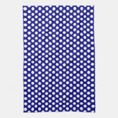 Rustieke witte polka stippen Sjabloon marineblauw Theedoek (Verticaal)