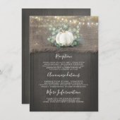 Rustieke witte pompoen bruiloft details informatie informatiekaartje (Voorkant / Achterkant)