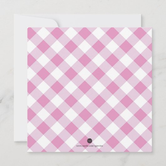 Rustieke Witte Pompoen en Gingham Baby shower Kaart (Achterkant)