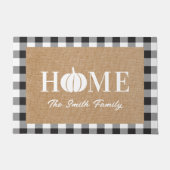 Rustieke Witte Pompoen Familienaam Welkom Deurmat (Voorkant)