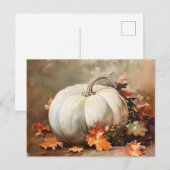 Rustieke Witte Pompoen Schilderij Briefkaart (Voorkant / Achterkant)