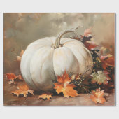 Rustieke Witte Pompoen Schilderij Decoupage Cadeaupapier (Vlak)