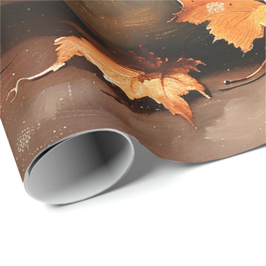 Rustieke Witte Pompoen Schilderij Decoupage Cadeaupapier (Rol Hoek)