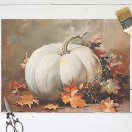 Rustieke Witte Pompoen Schilderij Decoupage Tissuepapier